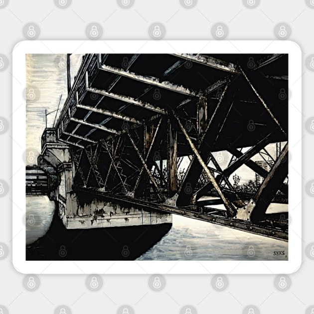 Burnside Bridge Sticker by SeanKalleyArt